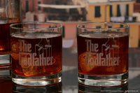 Load image into Gallery viewer, The Godfather Movie Rocks Glass Set Of Two With Two Unique Godfather Movie Quotes Officially Licensed
