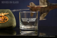 Load image into Gallery viewer, Top Gun Etched Rocks Whiskey Glass
