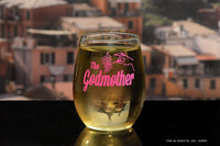 Load image into Gallery viewer, The Godfather Movie Godparent Gifts Set Godfather Pint Glass And Pink Godmother Stemless Glass
