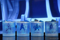 Load image into Gallery viewer, Star Trek Starfleet Command Badges Set Of Four Rocks Glasses
