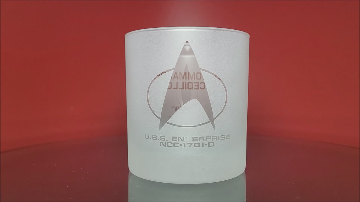 Star Trek Stemless Wine Glass Decorative Etched Command Emblem