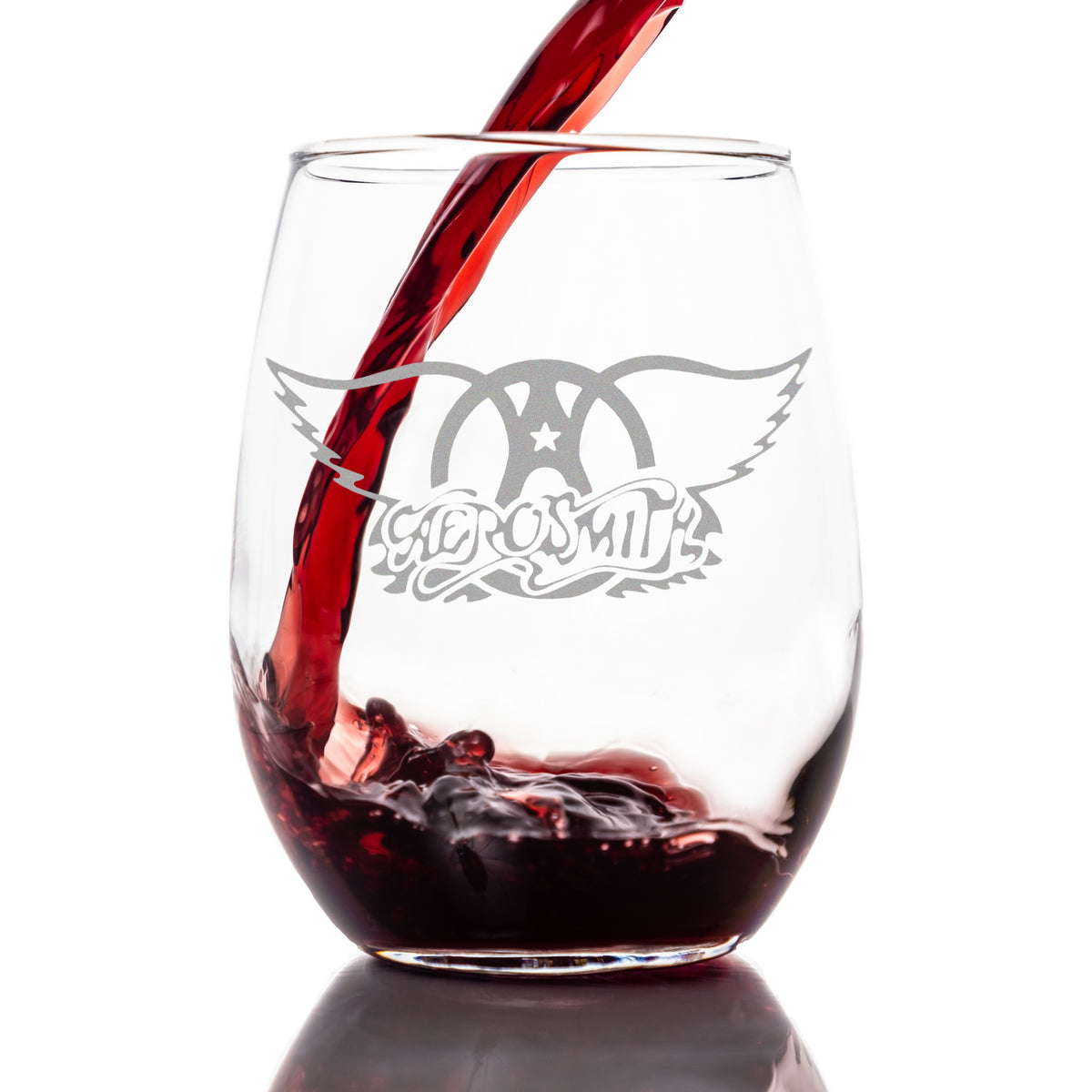 AEROSMITH: Stemless wine glass - with Logo