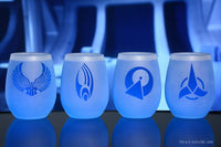 Load image into Gallery viewer, STAR TREK Alien Races Etched Stemless Wine Glass Set

