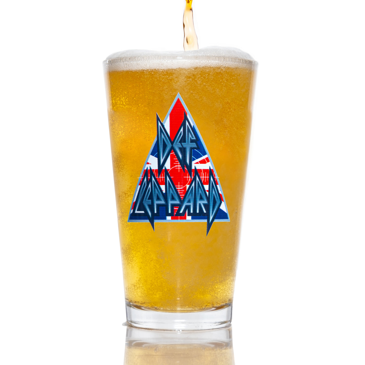 DEF LEPPARD: Color Logo pint glass UV Cured Epoxy Ink