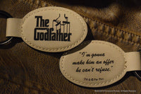 Load image into Gallery viewer, Godfather &amp; Godmther Engraved Leatherette Keychain Double-sided (Set of 2)

