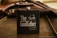 Load image into Gallery viewer, The Godfather Etched Stainless Steel Flask 6 oz.
