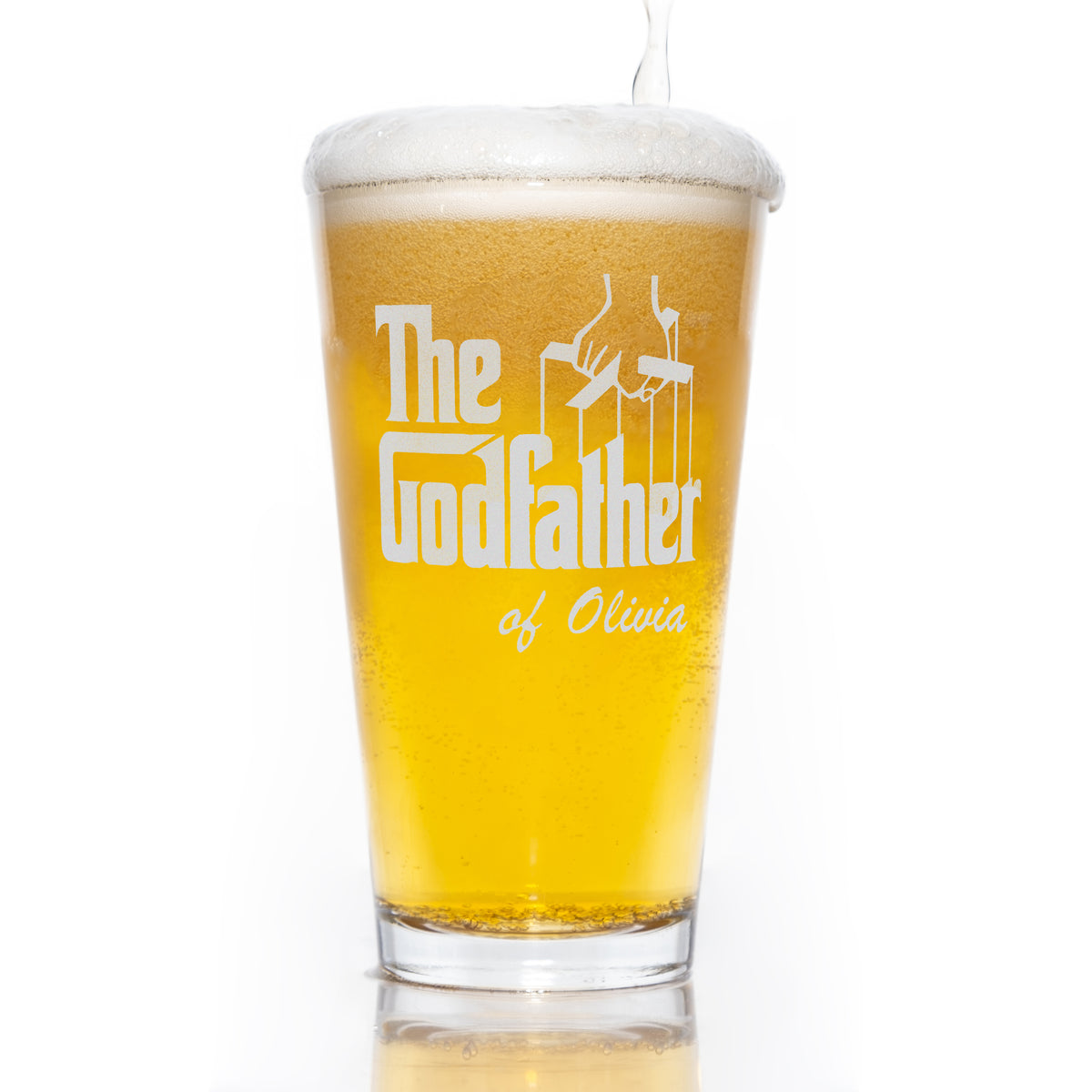 The Godfather Movie Engraved Logo Pint Glass Personalized Officially Licensed