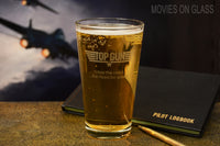 Load image into Gallery viewer, Etched Top Gun Pint Glass with Quote &quot;I feel the need... the need for speed&quot;
