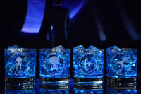 Load image into Gallery viewer, Star Trek “Property of” Set Of Four Etched Rocks Whiskey Glasses
