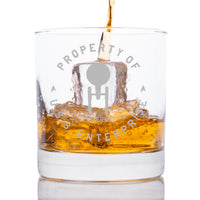Load image into Gallery viewer, STAR TREK Property of The Original Series Etched Rocks Whiskey Glass, 11oz
