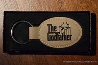 Load image into Gallery viewer, Baptism Christening Gift Godfather Engraved Leatherette Keychain
