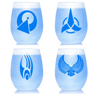 Load image into Gallery viewer, STAR TREK Alien Races Etched Stemless Wine Glass Set
