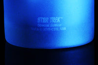 Load image into Gallery viewer, STAR TREK Discovery Command Badge Etched Rocks Whiskey Glass
