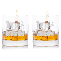 Load image into Gallery viewer, The Godfather Movie Rocks Glass Set Of Two With Two Unique Godfather Movie Quotes Officially Licensed
