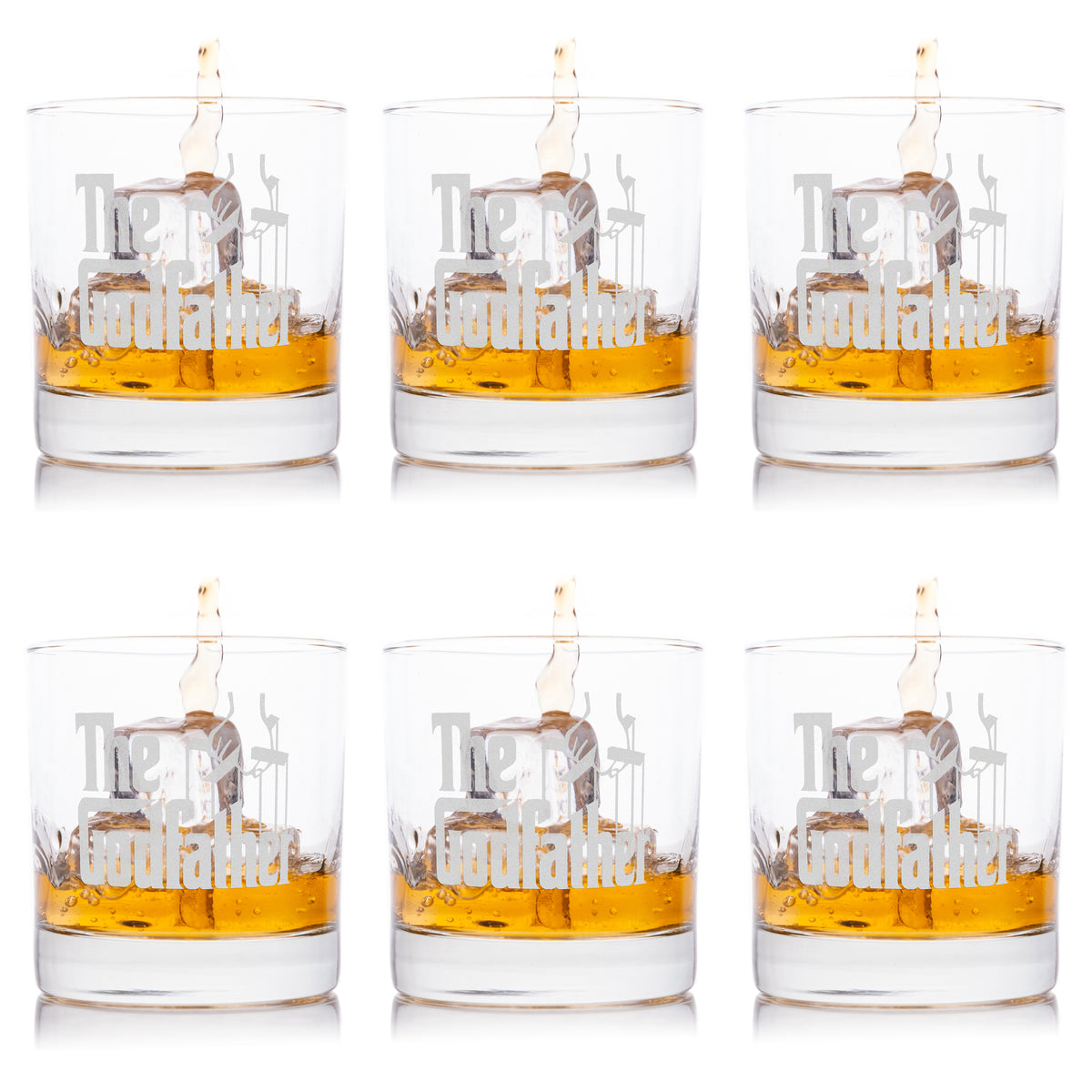 The Godfather Movie Rocks Glass Set Of Six With Six Unique Godfather Movie Quotes Officially Licensed
