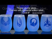 Load and play video in Gallery viewer, STAR TREK Alien Races Etched Stemless Wine Glass Set
