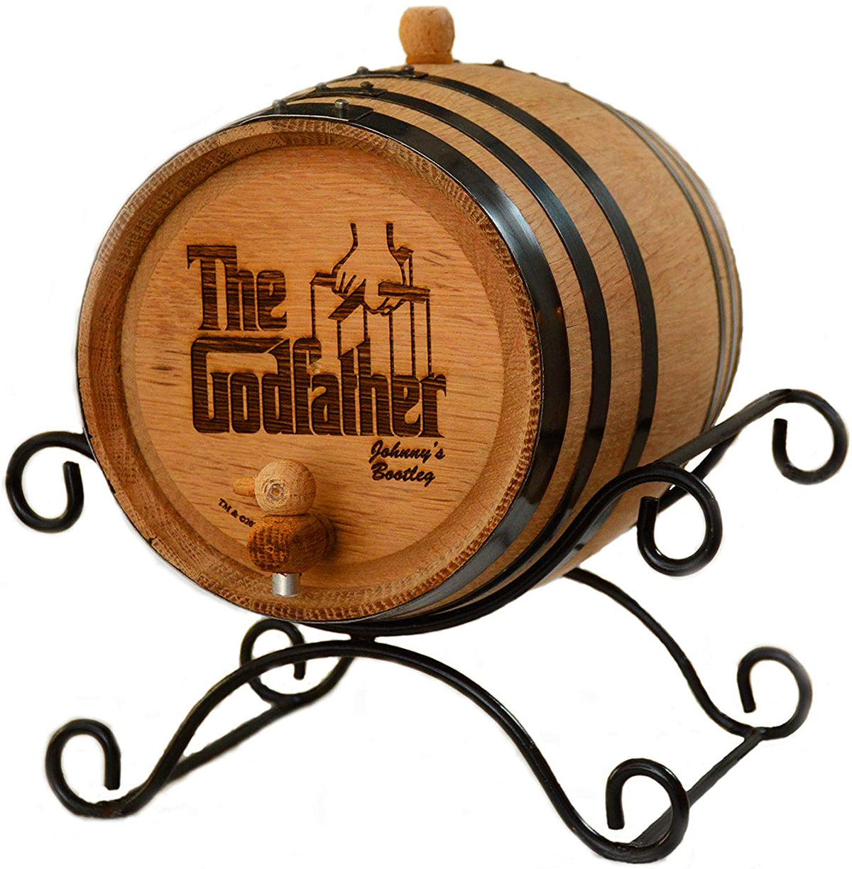 The Godfather Movie Personalized White Oak Barrel Officially Licensed Collectible By Movies On Glass 5 Liter